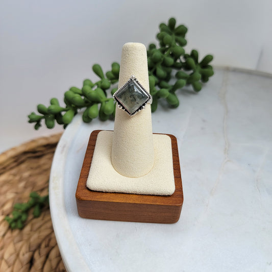 Sterling Silver Prehnite Ring