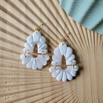 Devin Earrings in Icy Marble