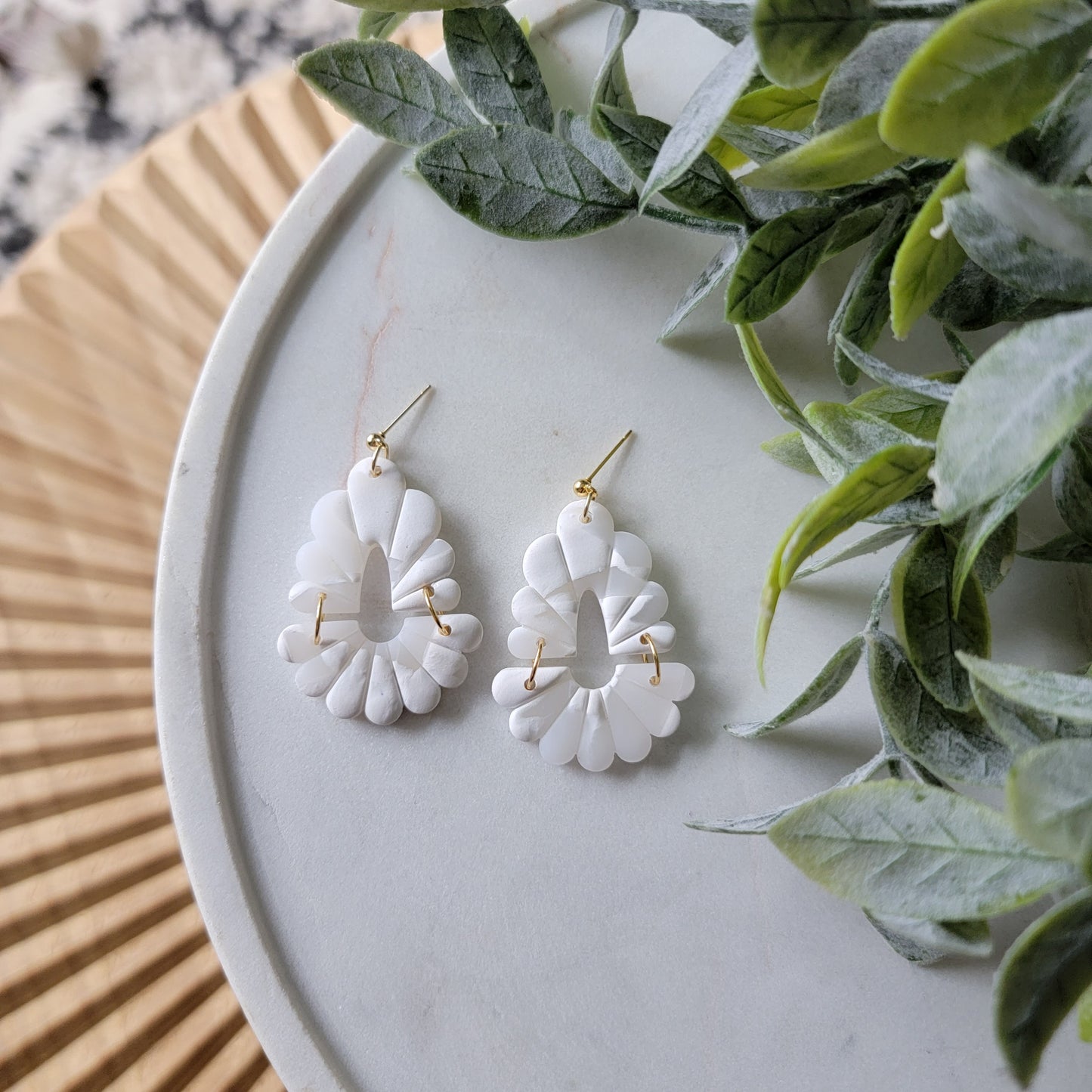 Devin Earrings in Icy Marble