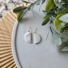 Load image into Gallery viewer, Half Moon Earrings in Icy Marble
