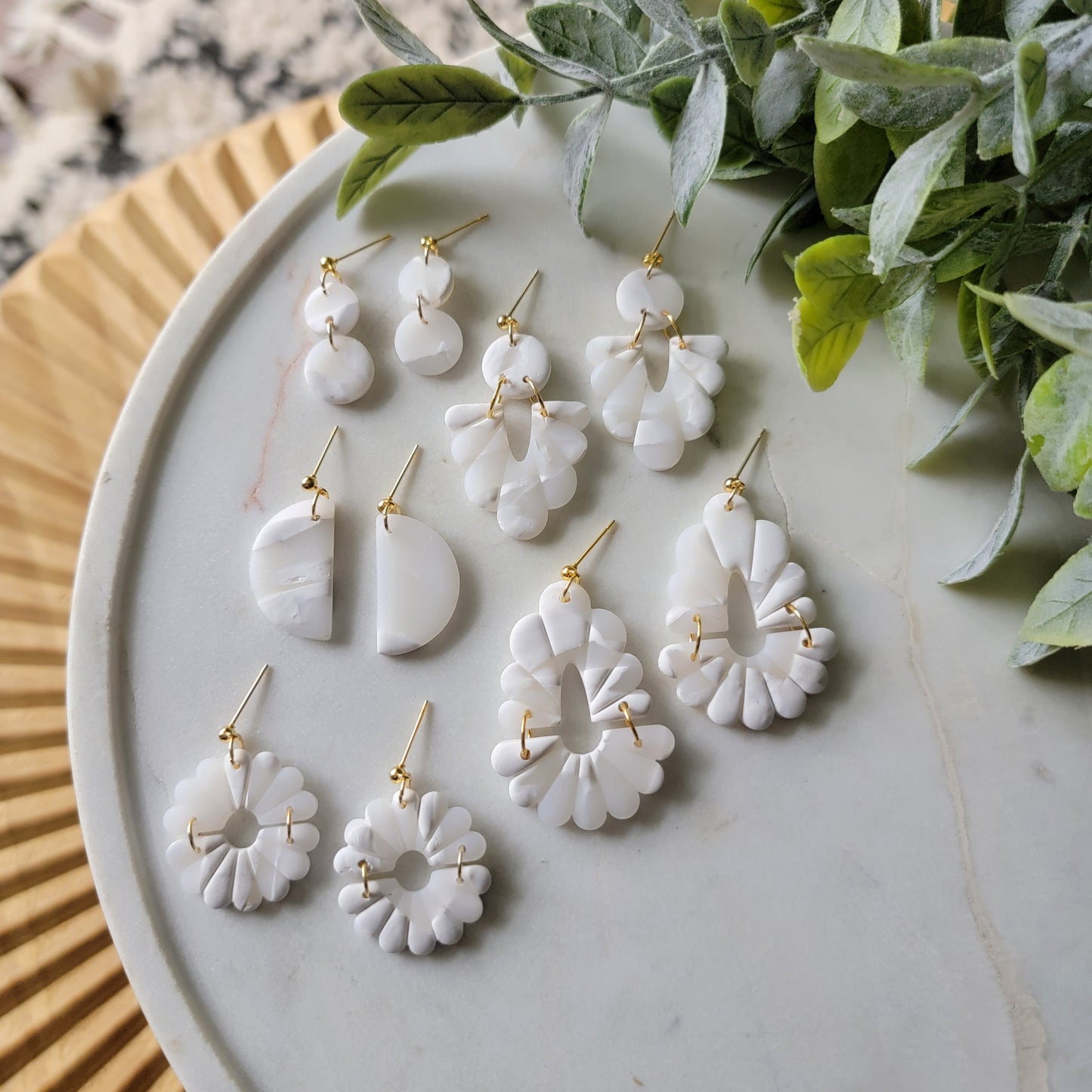 Devin Earrings in Icy Marble