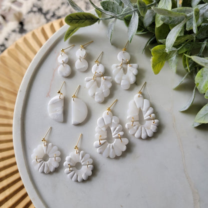 Devin Earrings in Icy Marble