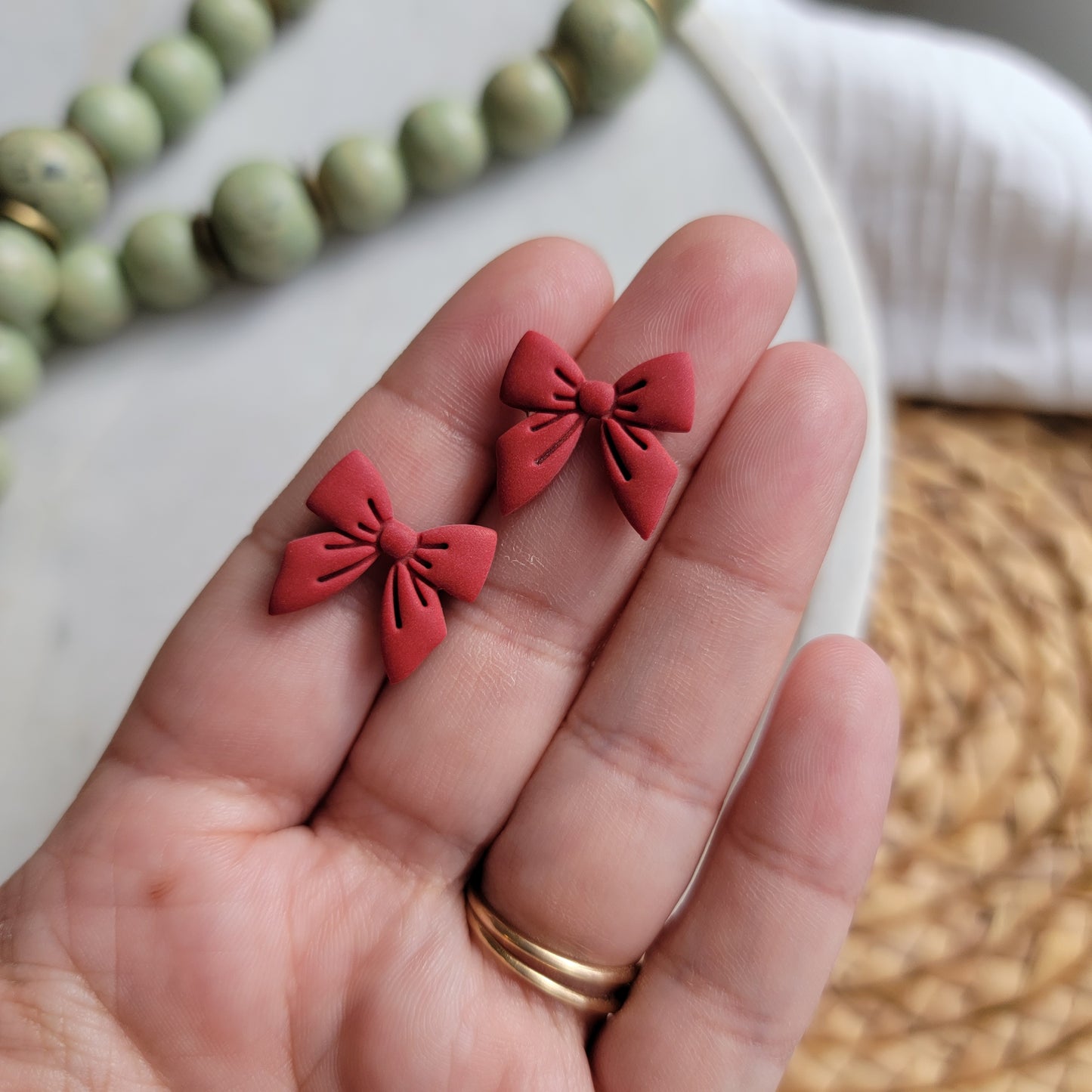 Bow Studs in Red