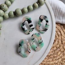 Load image into Gallery viewer, Statement Studs in Green Marble
