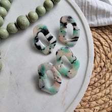 Load image into Gallery viewer, Statement Studs in Green Marble
