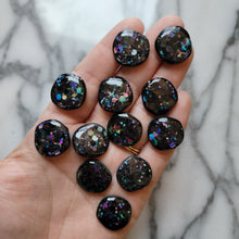Load image into Gallery viewer, Mini Rae Studs in Black Glitter
