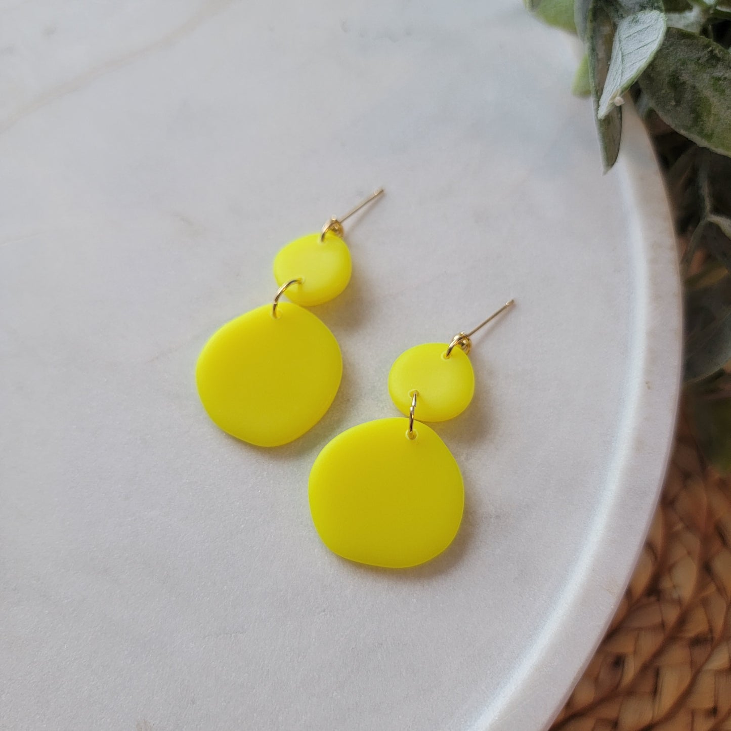 Bri Earrings in Neon Yellow